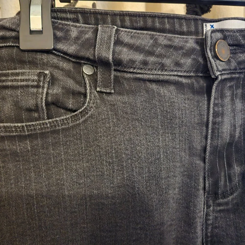 Paige Steele Pinstripe Skinny Jeans - Faded Black Striped - Picture 3 of 9